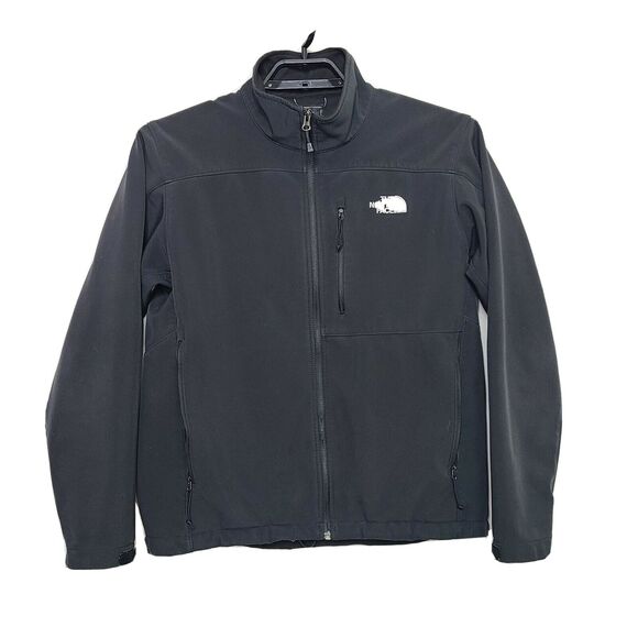 the north face mens full zip soft shell jacket size large black - Picture 1 of 6